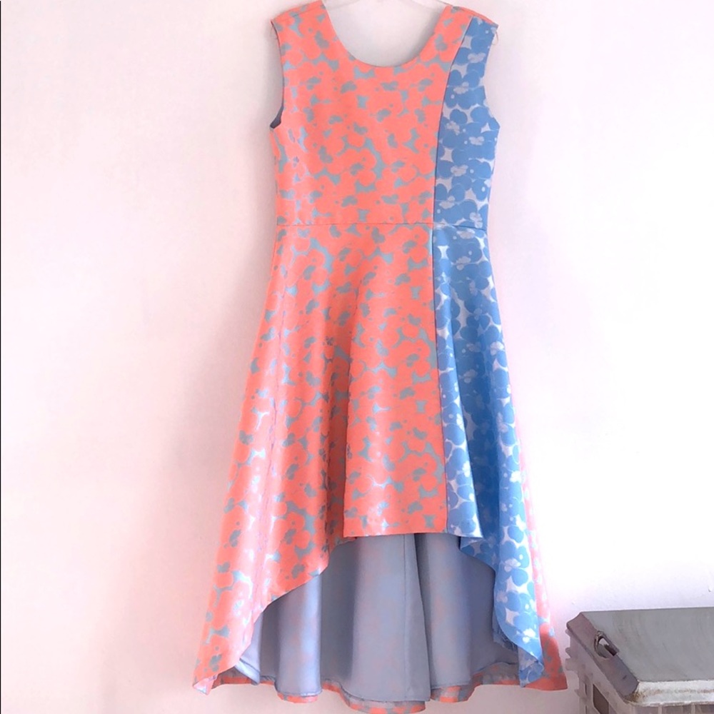 Princess Vintage designer Lyn Around color block patterned pink dress